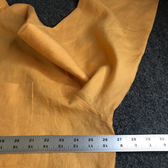 Joseph A Bank Shirt Mens XL Orange Peach 100% Linen Travelers Long Sleeve Button - Picture 5 of 9